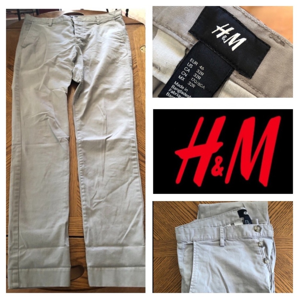 H&M Button-up Gray Khakis